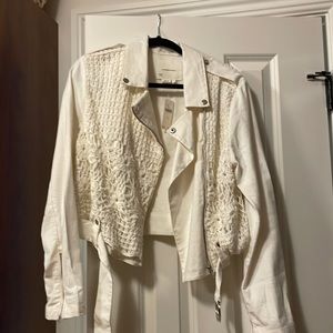Cotton with macrame moto jacket never worn tags on size medium